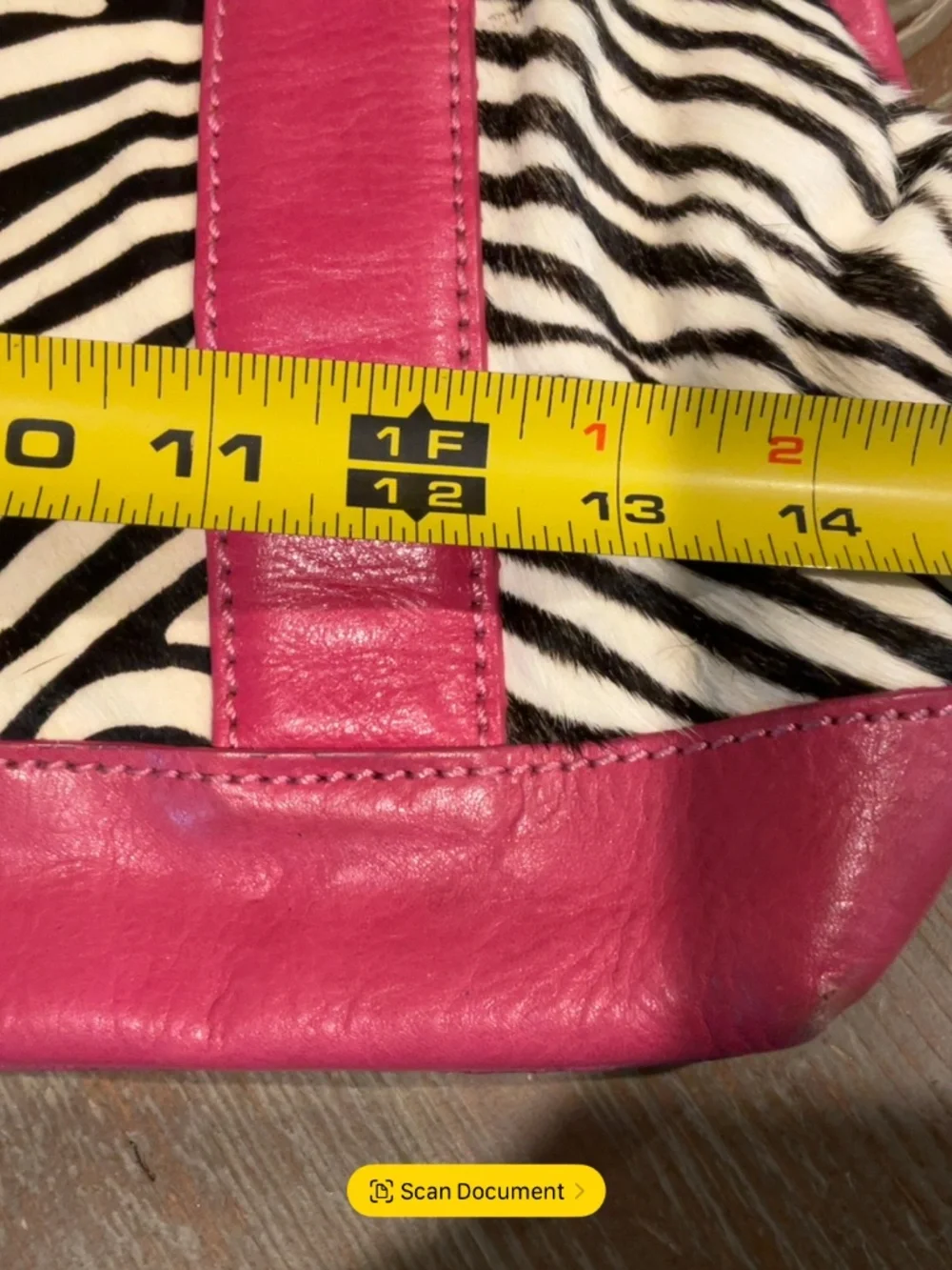 Stunning Pelle Studio Pink Leather & Zebra Calf Hide Purse. EUC